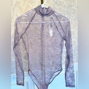 Fleur du Mal Lilac Lace Bodysuit